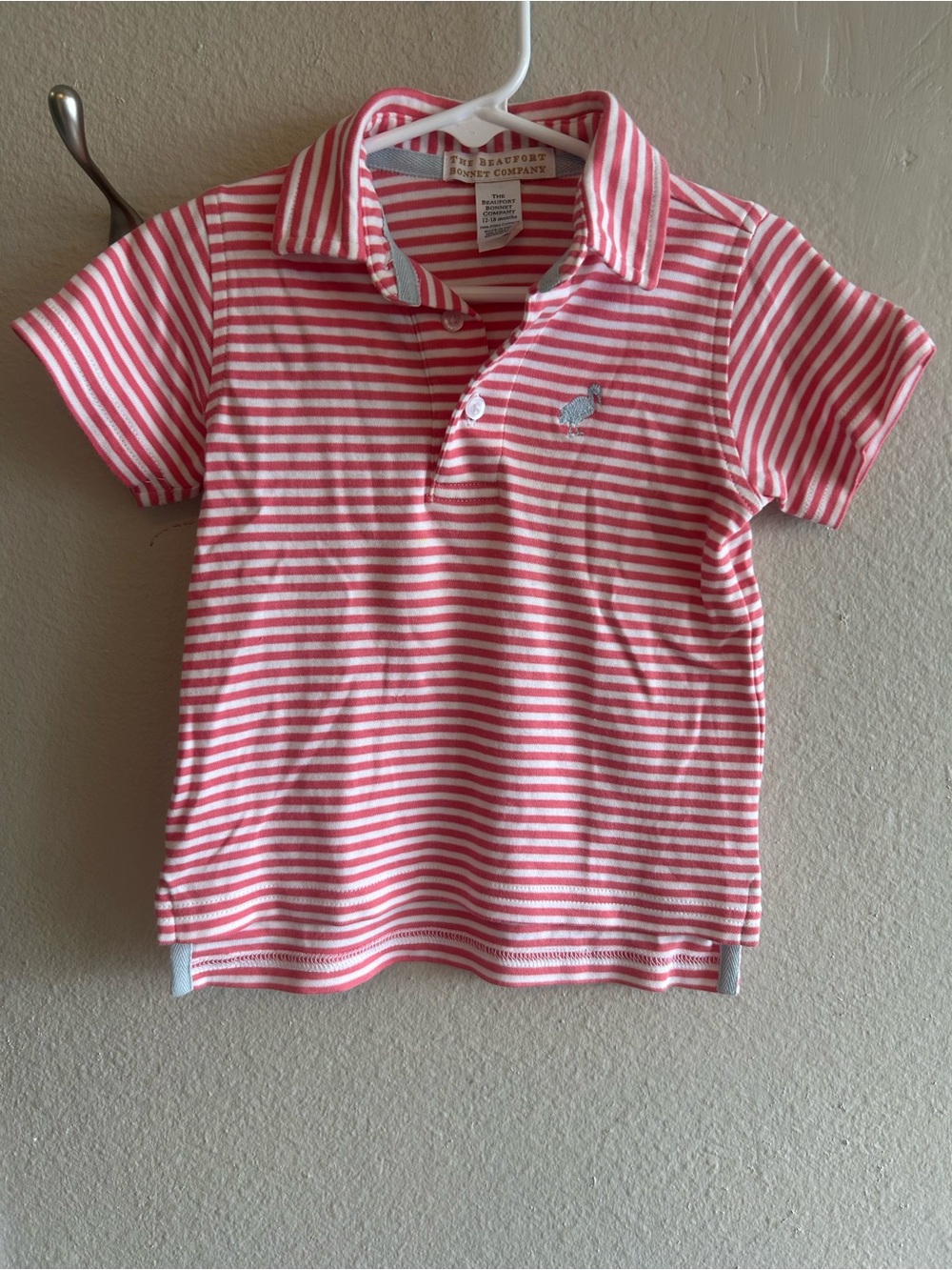 The Beaufort Bonnet Company Pink & White Striped Polo Top for Kids